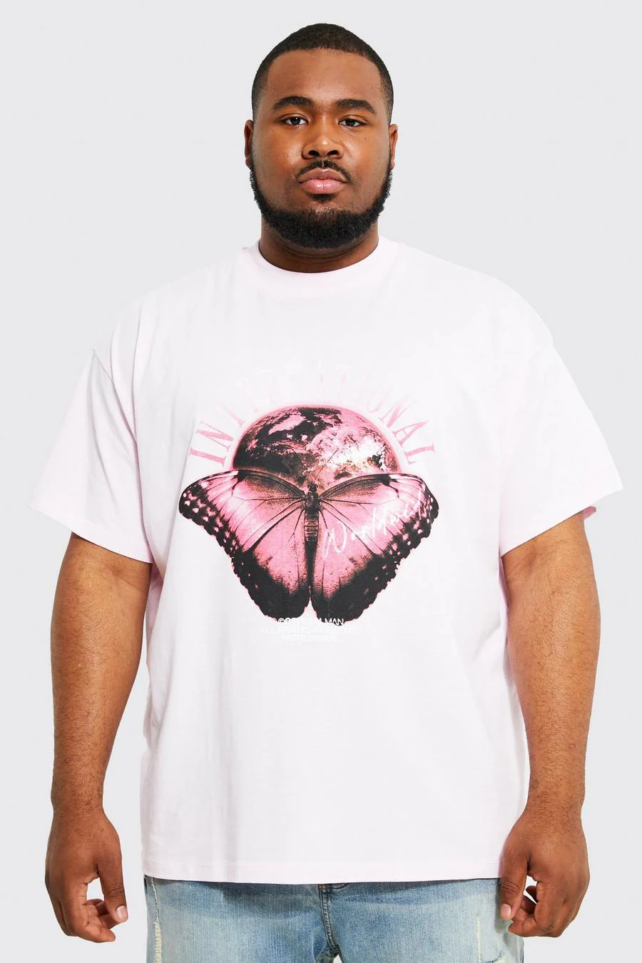 Plus Oversized Butterfly Graphic T-shirt